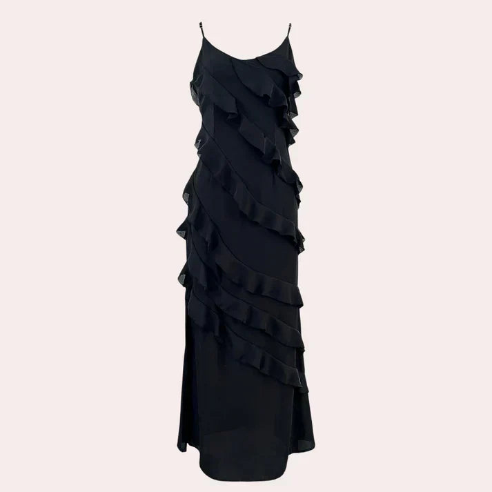 Cathrine | Elegant Maxikjole med Volanter