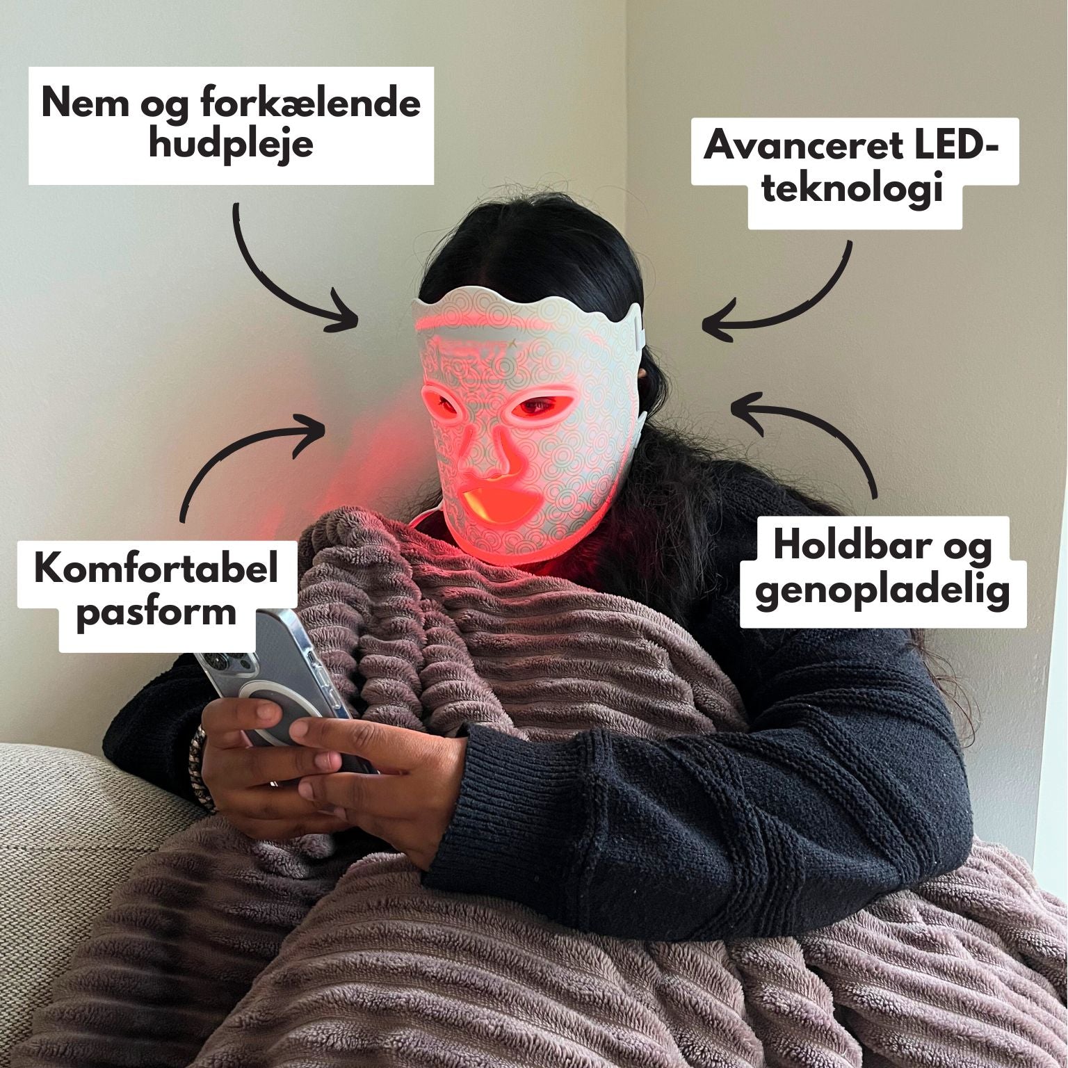 LED Maske 2.0™ - LED-maske der plejer, forkæler og forskønner din hud