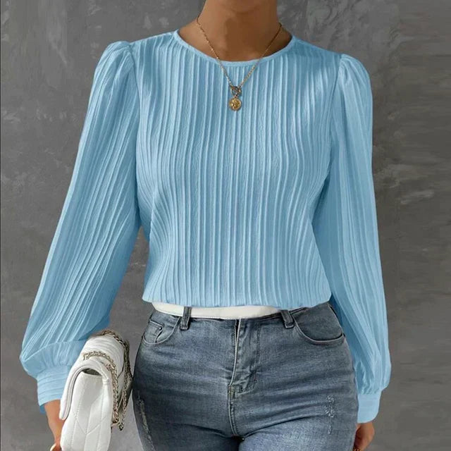 Lise | Elegant Plisseret Langærmet Top