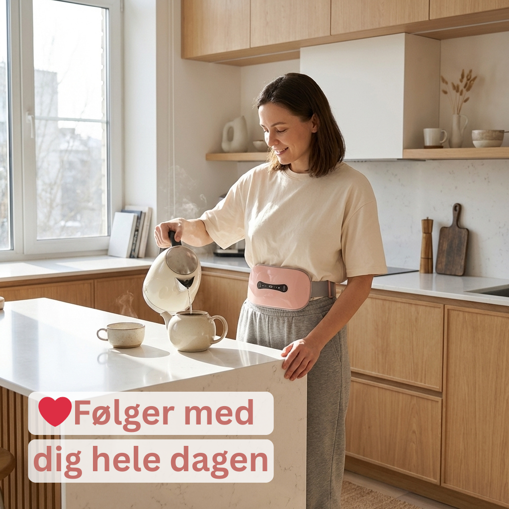Menstruationsvarmepude  – Varme op til 65°C & Vibrationsmassage mod Kramper