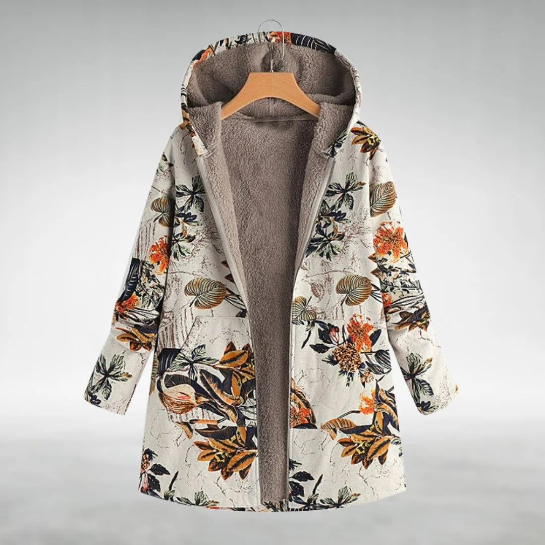 Anna | Stilfuld Blomstret Fleecejakke