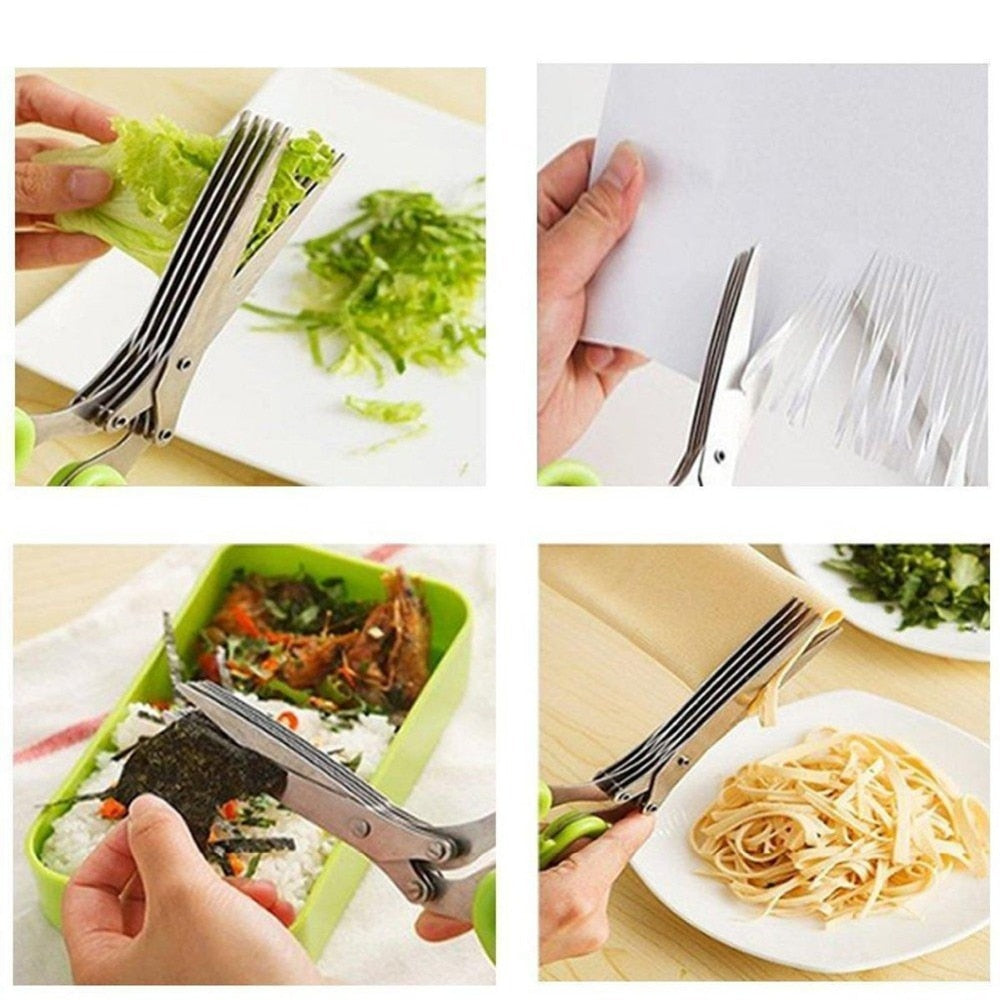 Køkkensaks med 5 blade til krydderurter