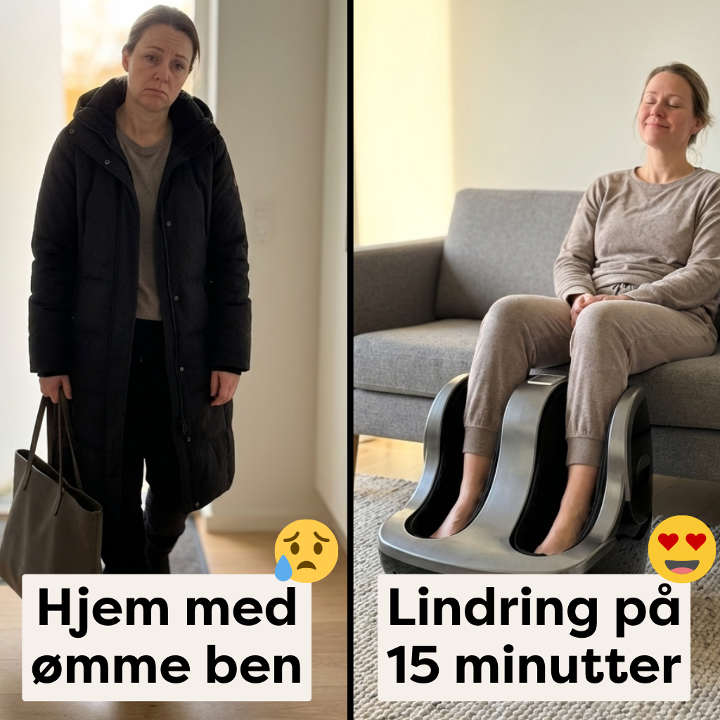 Fod- & Lægmassageapparat Premium med Varme – Mod Tunge Ben & Hævelse