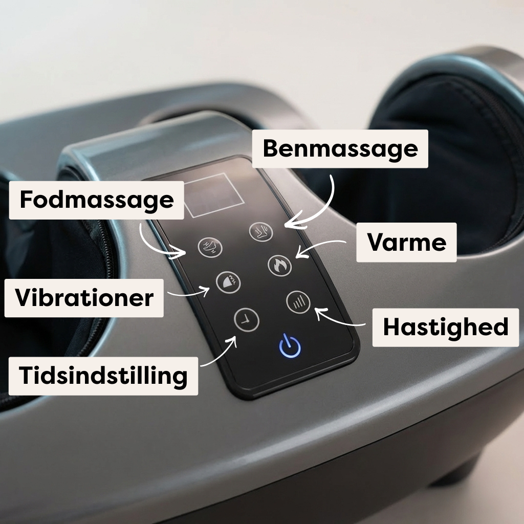 Fod- & Lægmassageapparat Premium med Varme – Mod Tunge Ben & Hævelse