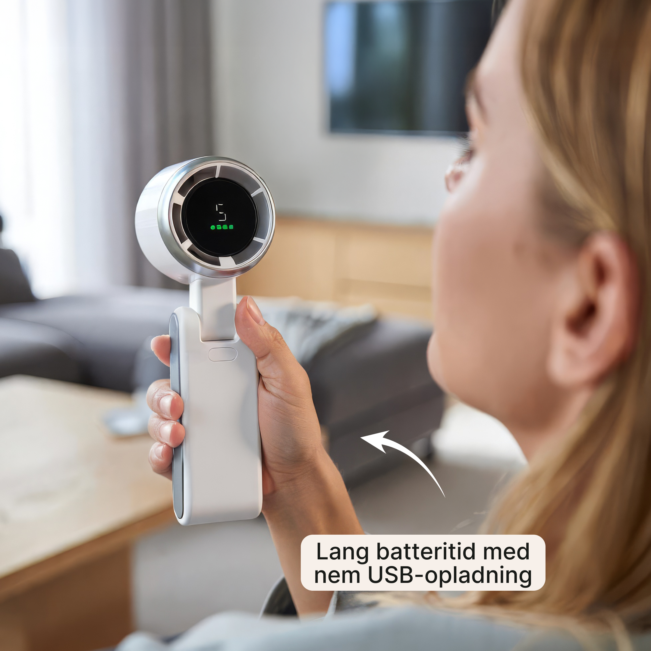 Bærbar turboventilator – Genopladelig nakkeventilator