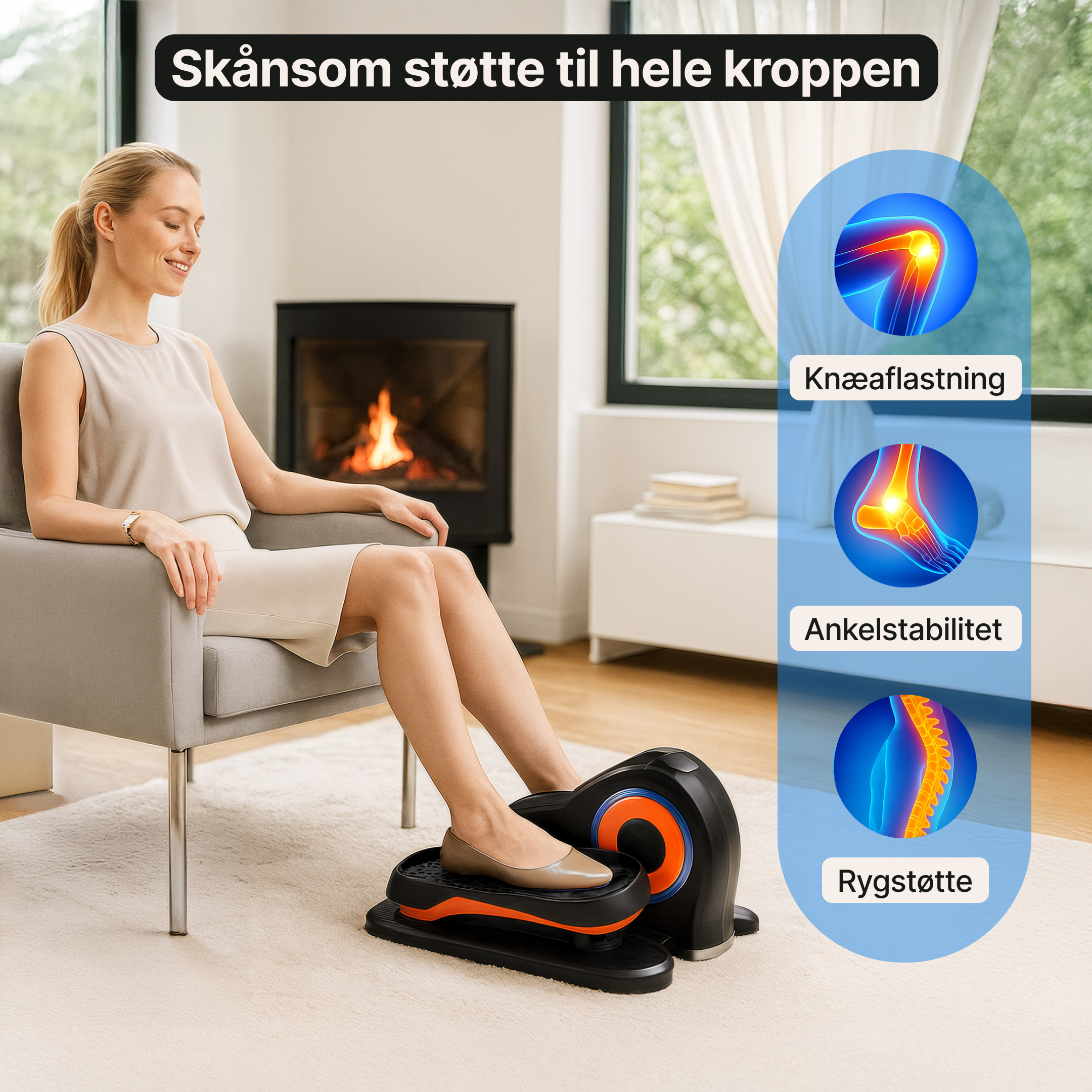 Elliptisk pedaltræner med fjernbetjening