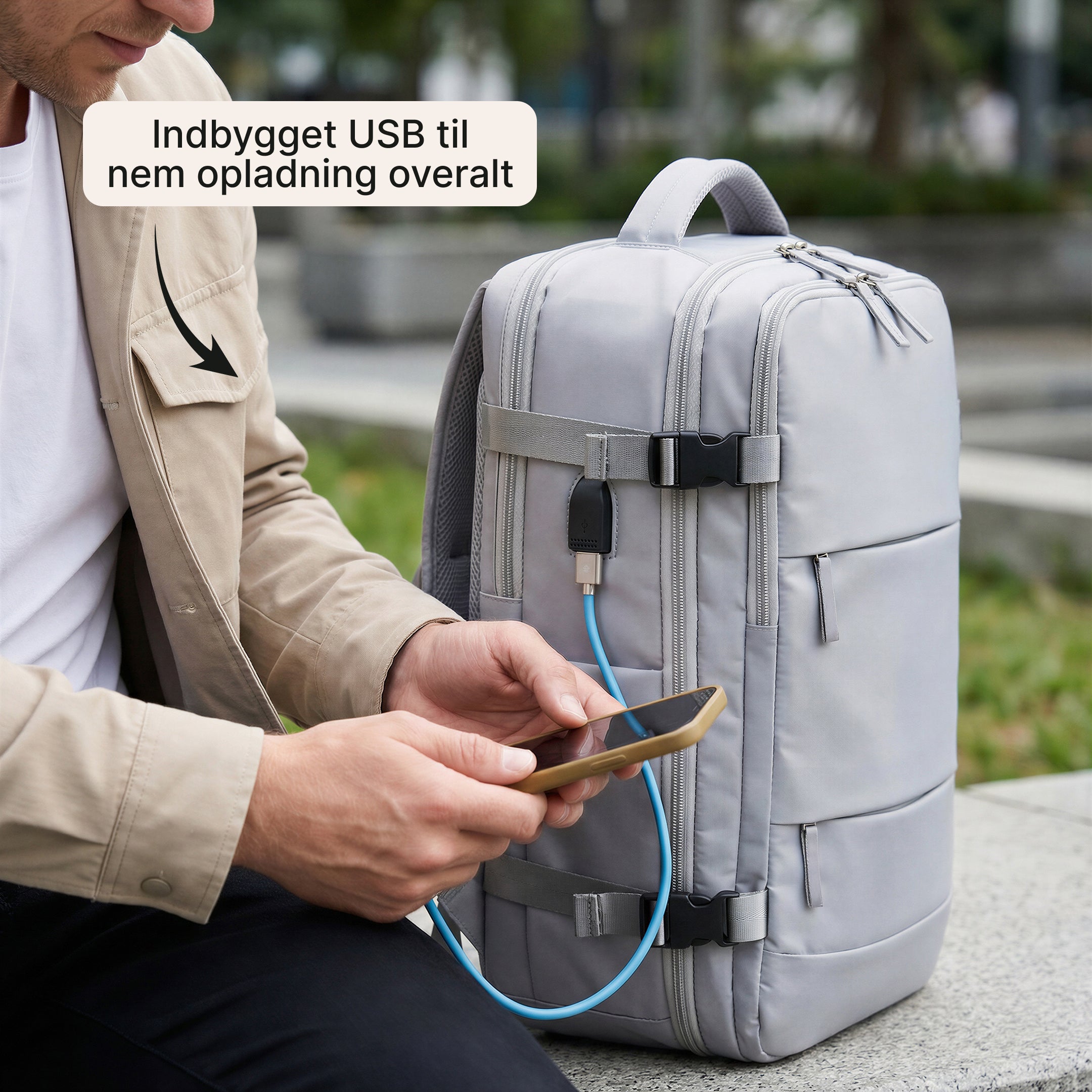 TechPack Pro – Rygsæk med laptoprum og USB