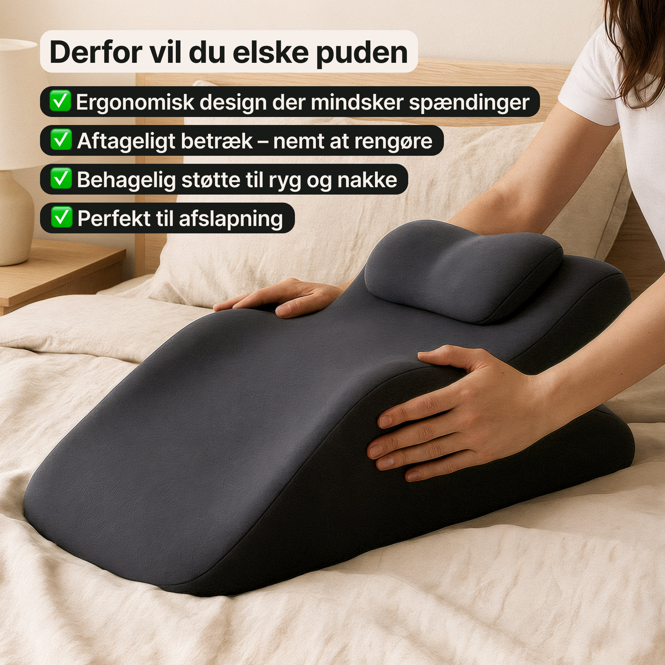 Ergonomisk Ryg- og Nakkepude - Optimal støtte for bedre kropsholdning