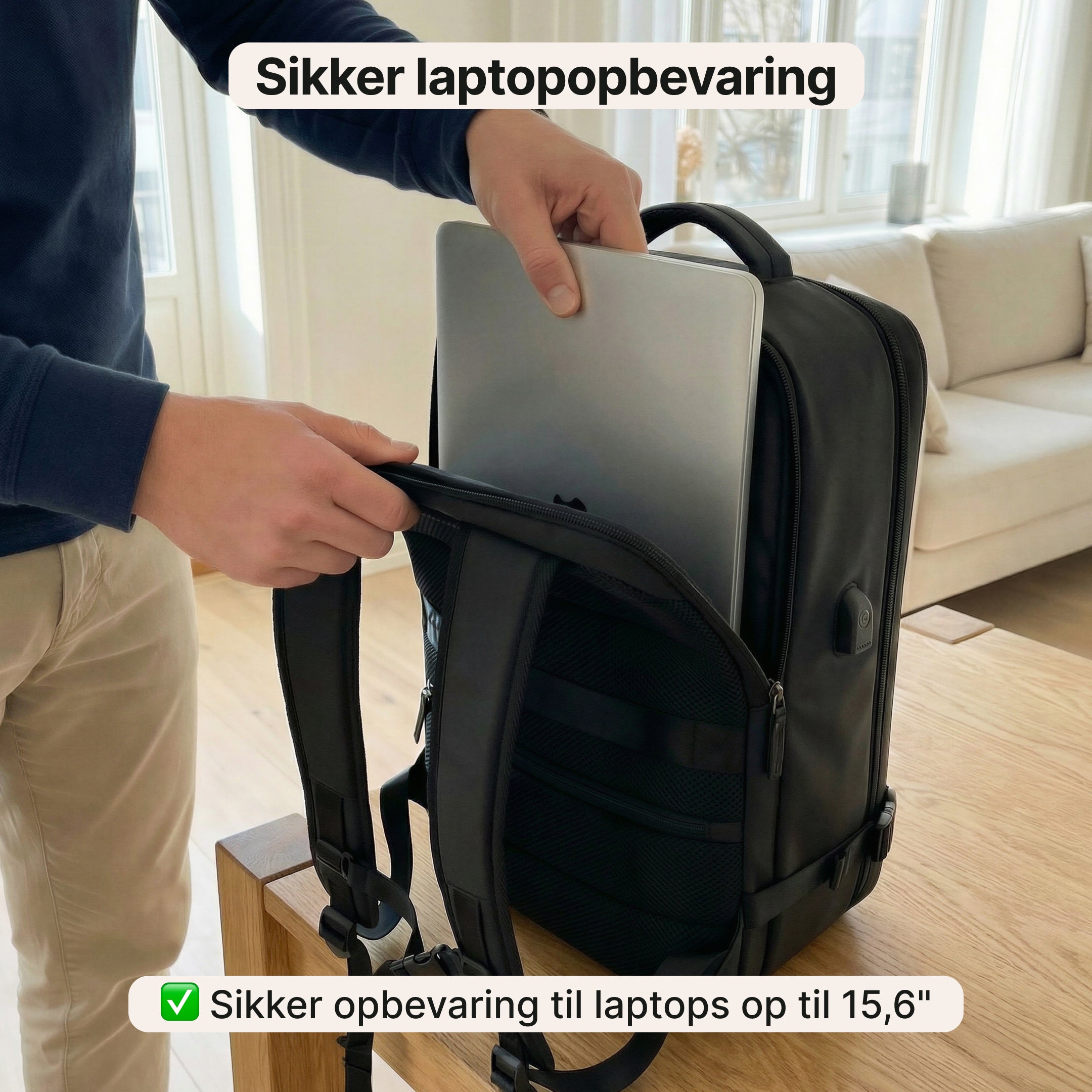 TechPack Pro – Rygsæk med laptoprum og USB