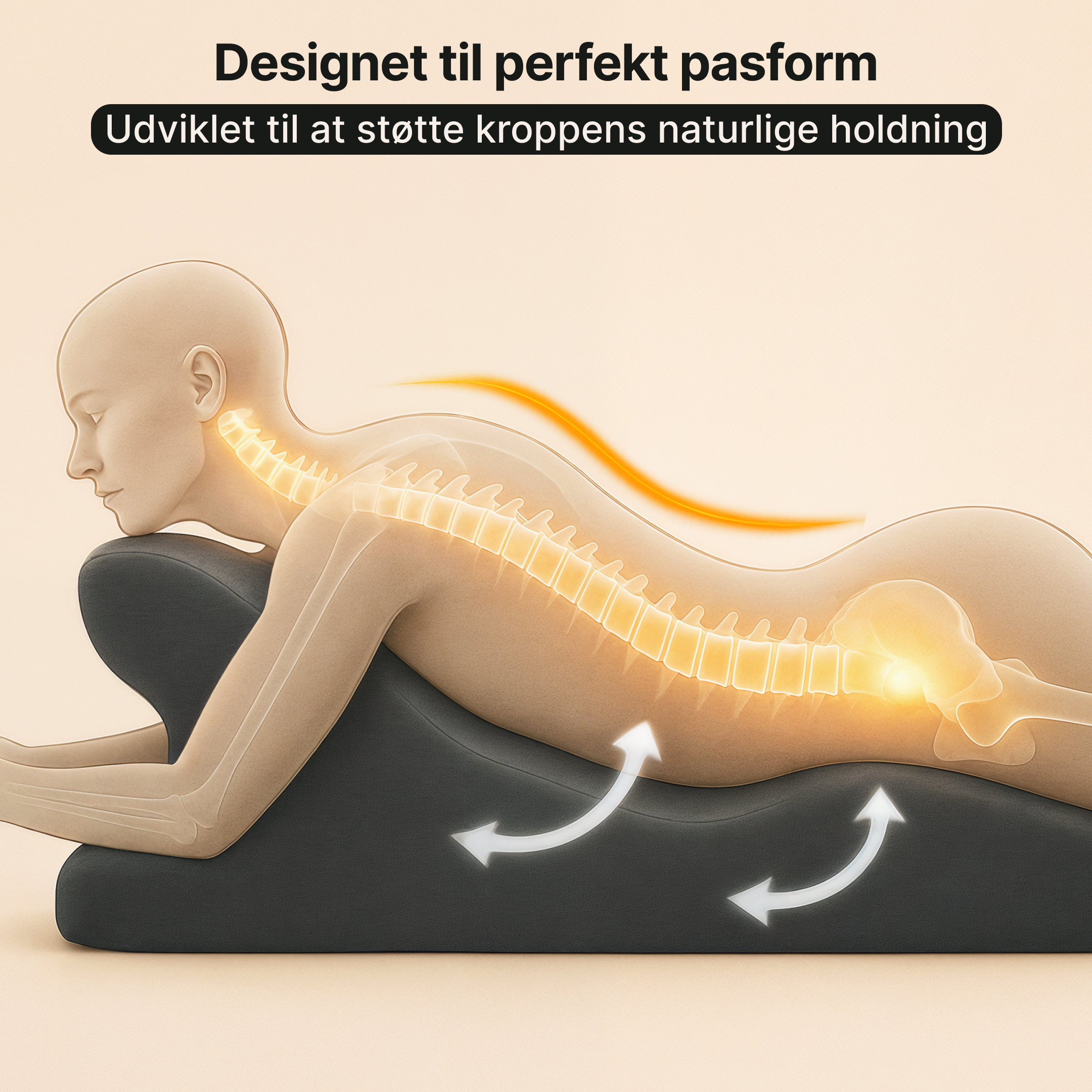 Ergonomisk Ryg- og Nakkepude - Optimal støtte for bedre kropsholdning