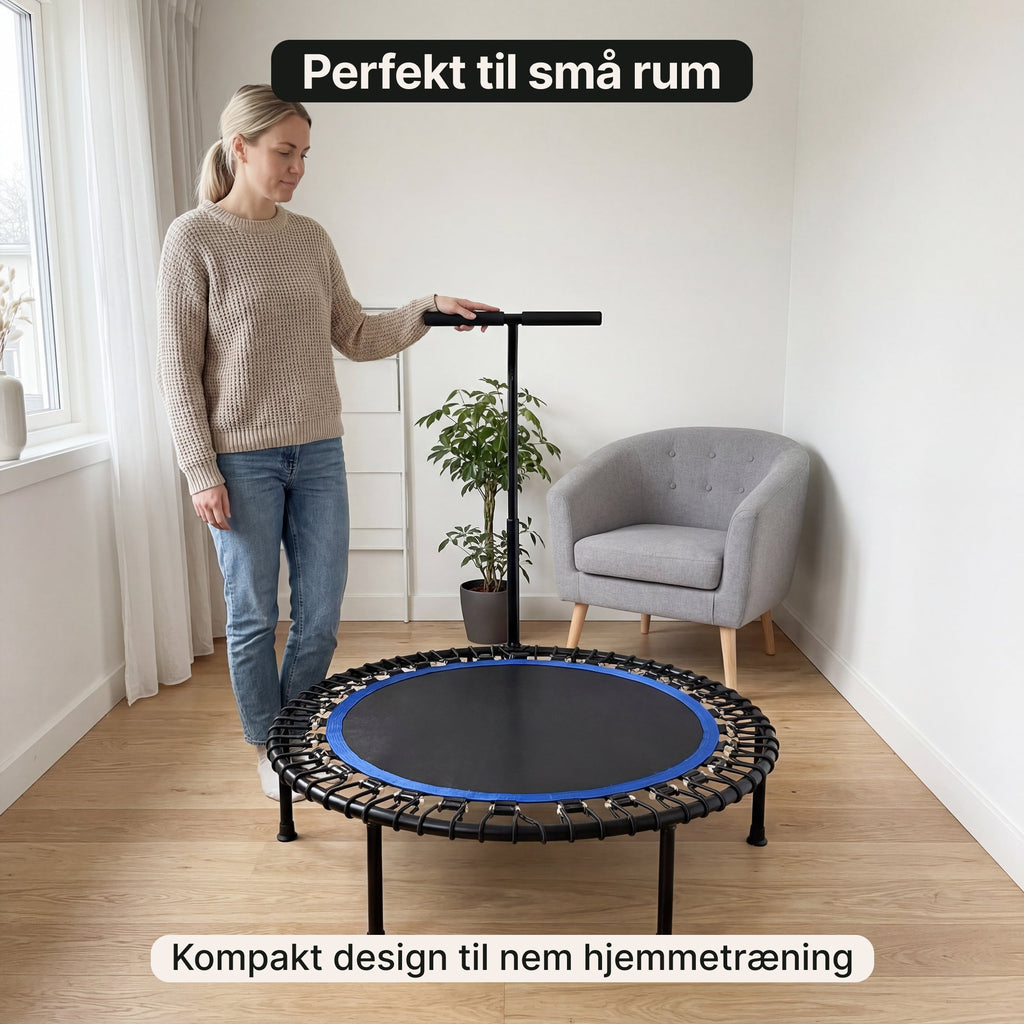 JumpTrainer Pro – Fitness-trampolin med håndtag