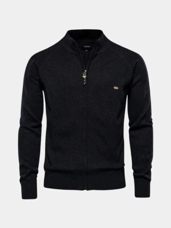 Jacquard | Strikcardigan med Lynlås