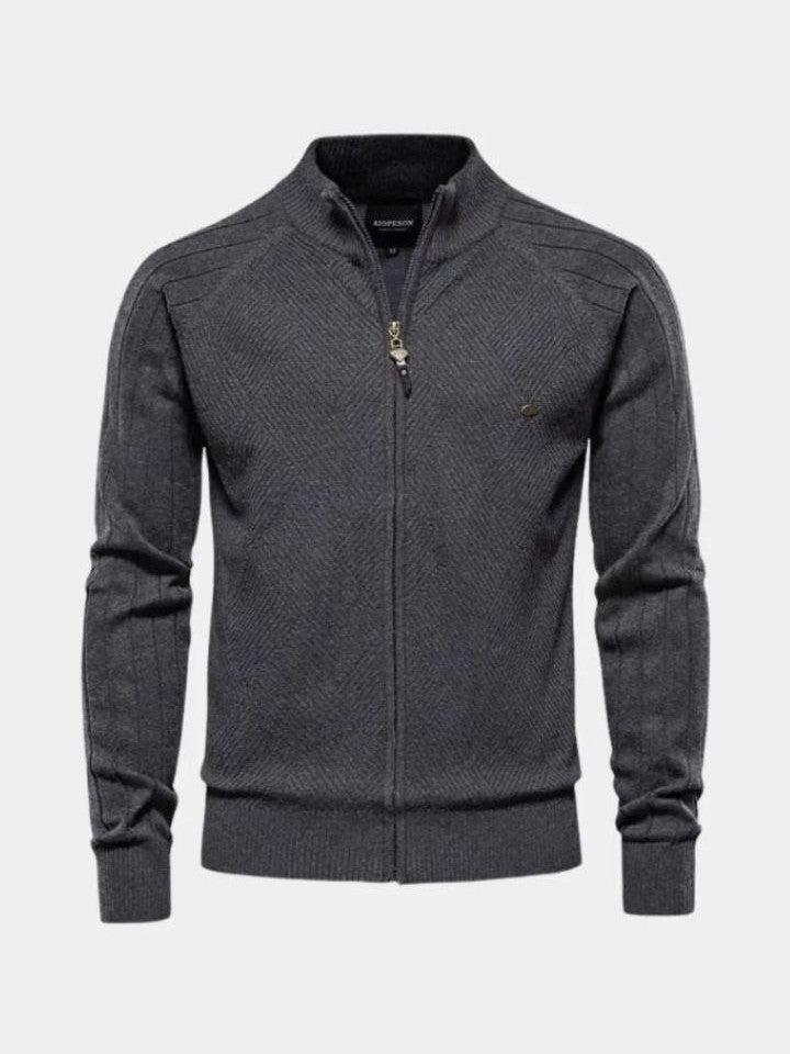 Jacquard | Strikcardigan med Lynlås