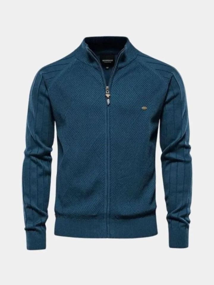 Jacquard | Strikcardigan med Lynlås
