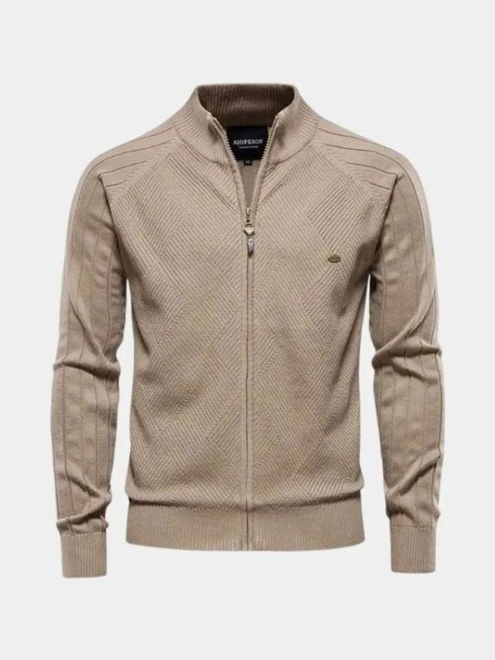 Jacquard | Strikcardigan med Lynlås