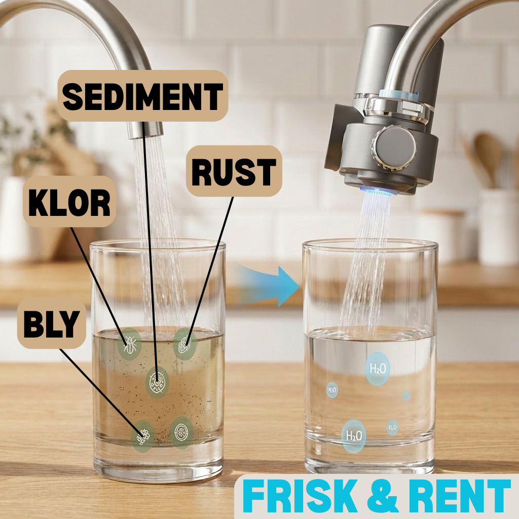 8-lags UV Vandfilter – Fjerner Klor, Kalk & Urenheder