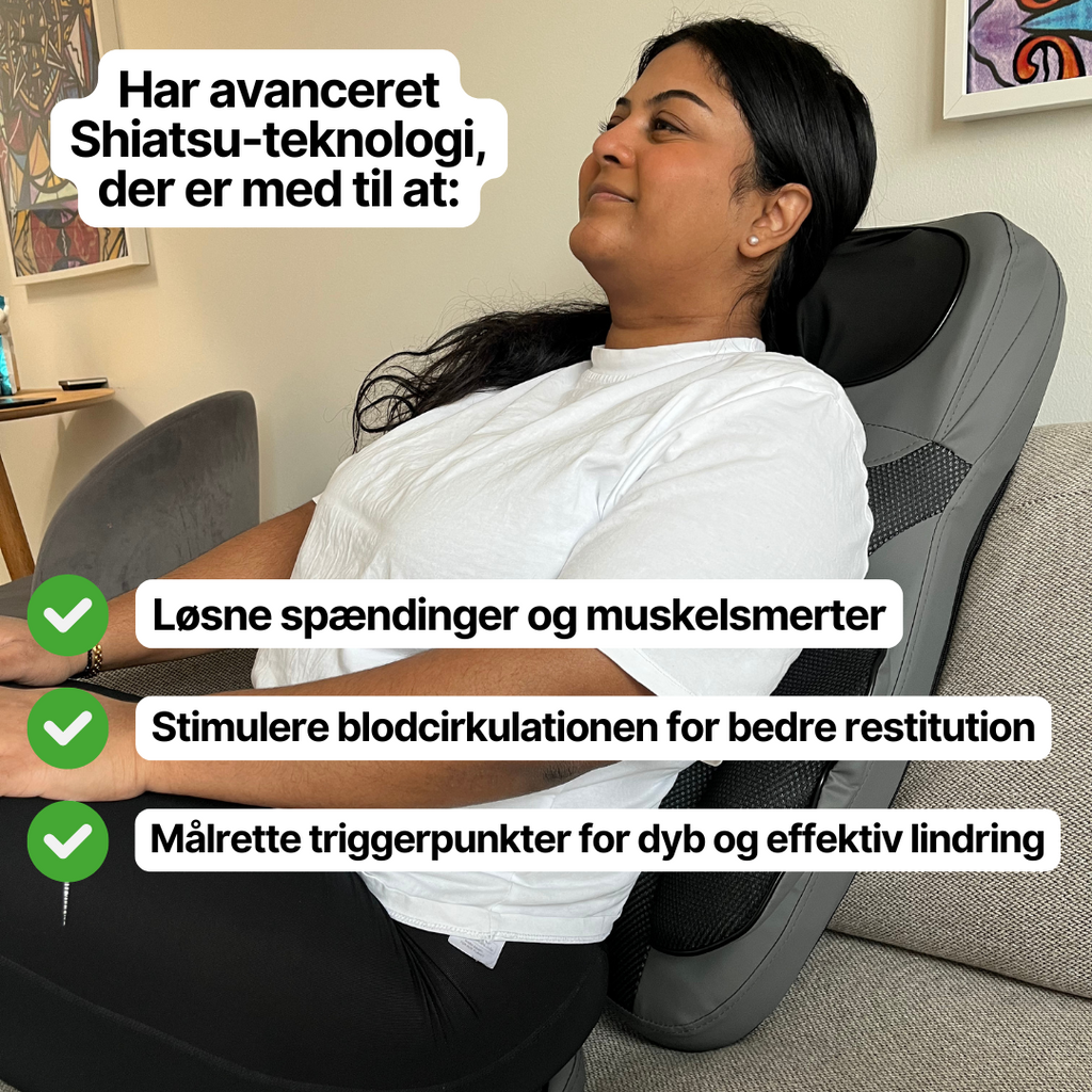 ShiatsuComfort+ - Elektrisk Massagestol Med Shiatsu Funktion