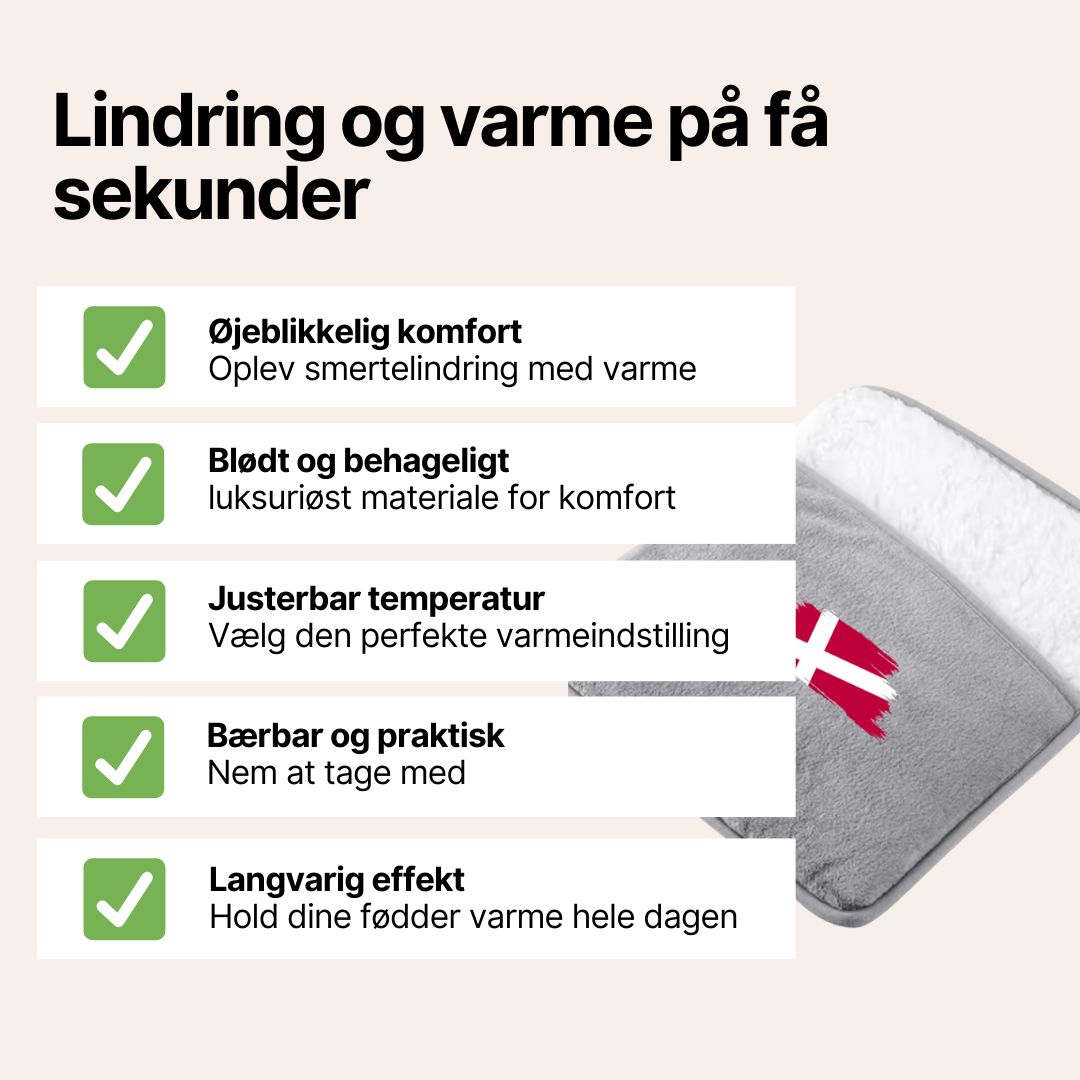 CozyFeet Duo™ - Dobbeltsidet Elektrisk Fodvarmer Pude