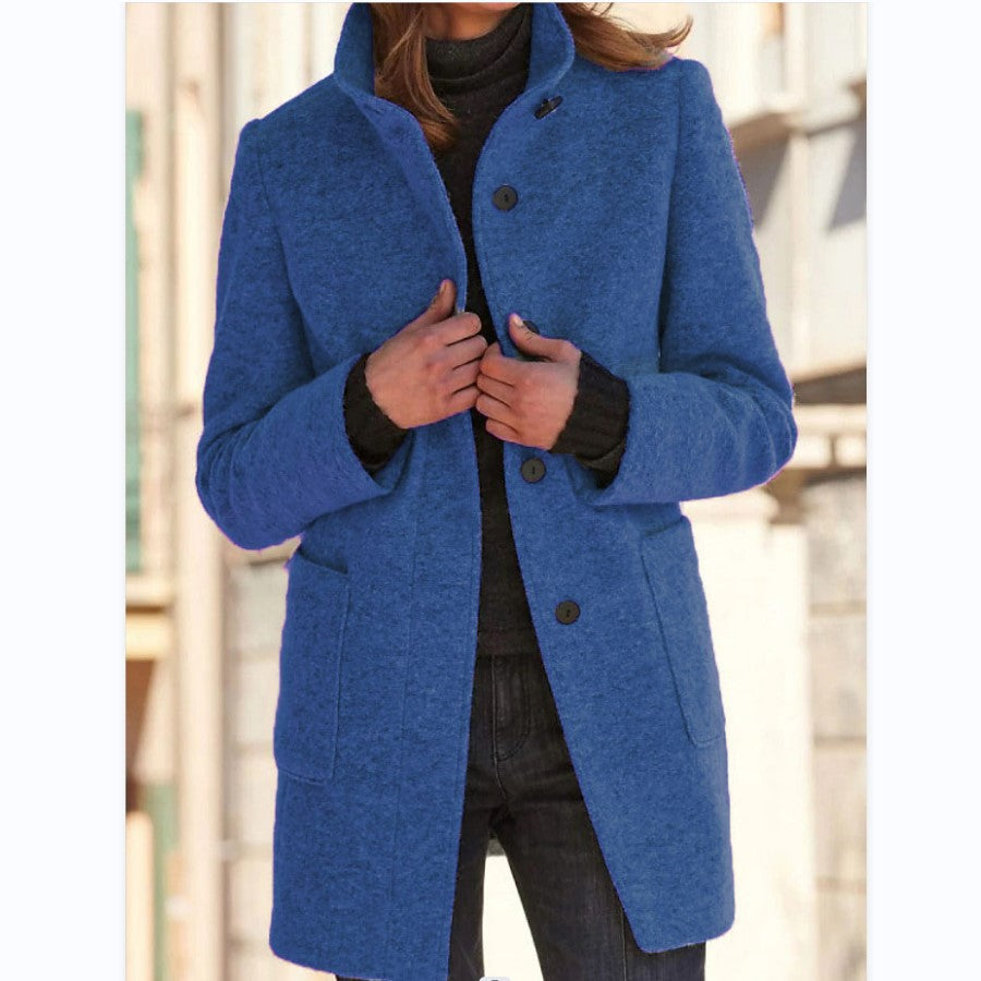 Amalie | Elegant lang frakke med knapper