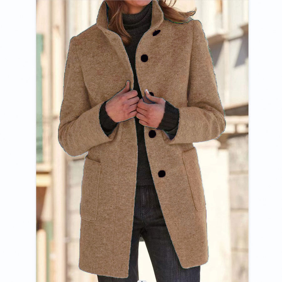 Amalie | Elegant lang frakke med knapper