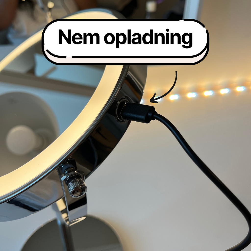LumiGlow Pro Intelligent makeupspejl med justerbart LED-lys og 10x forstørrelse