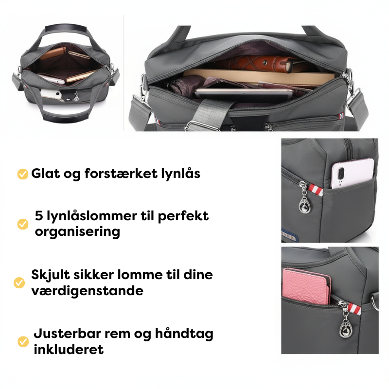 Tyverisikret Håndtaske med Smart Organisering