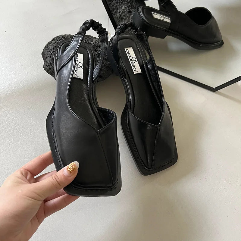 Lea | Slingback Sandaler med Firkantet Tå