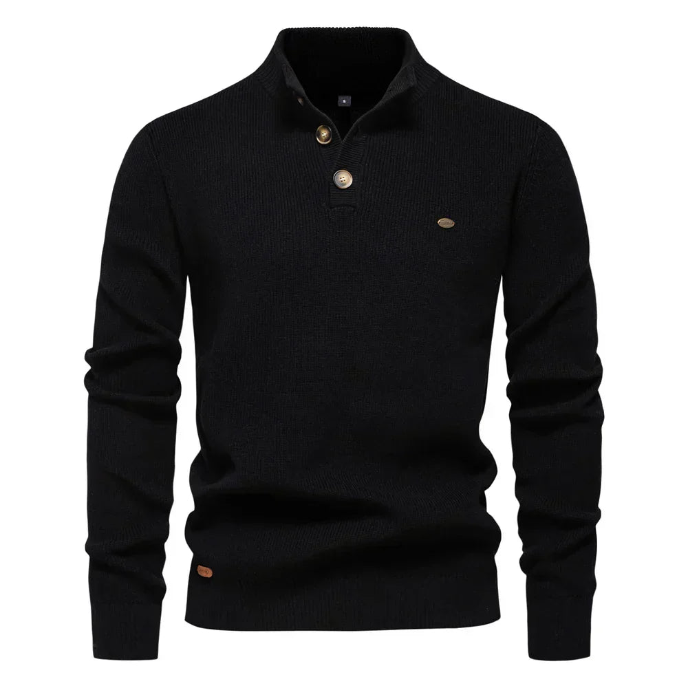 Konrad | Stilfuld herrepullover med knapdesign