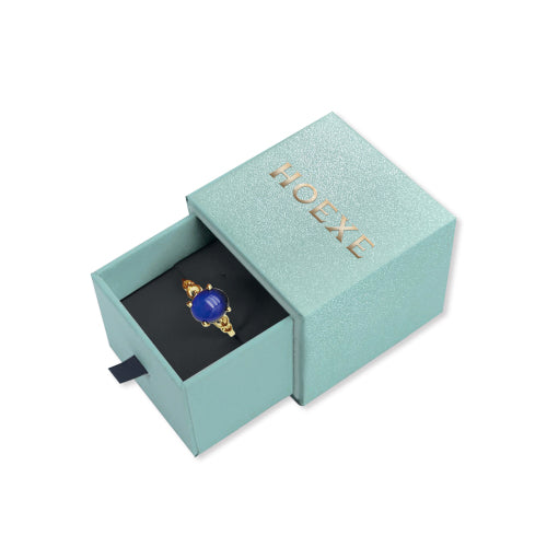 Farverig harpikssten-ring