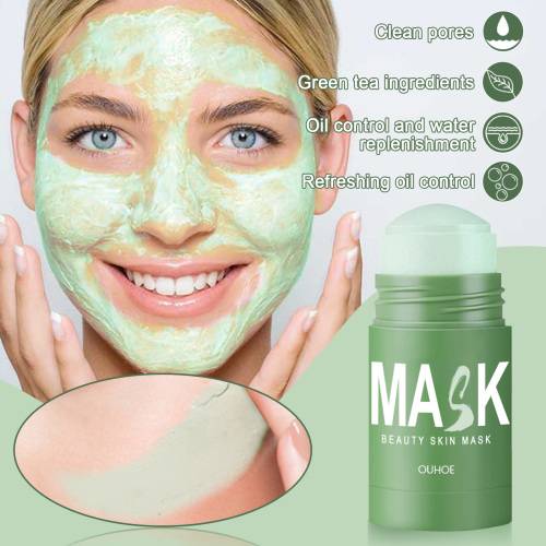 Grøn te lermaske-stick til porer