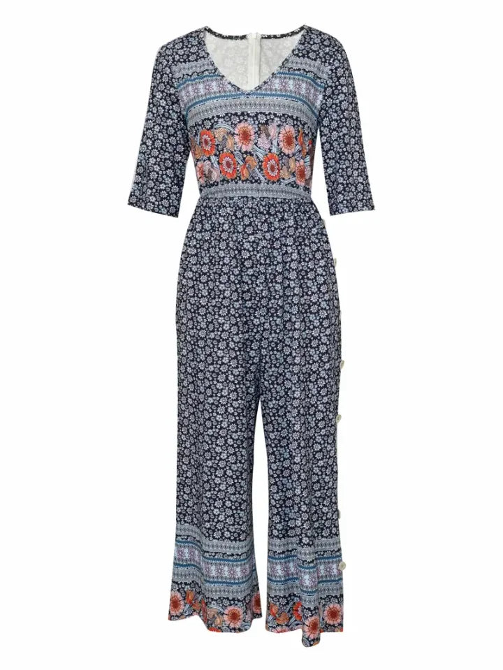 Nerina – Sommerlig blomster jumpsuit