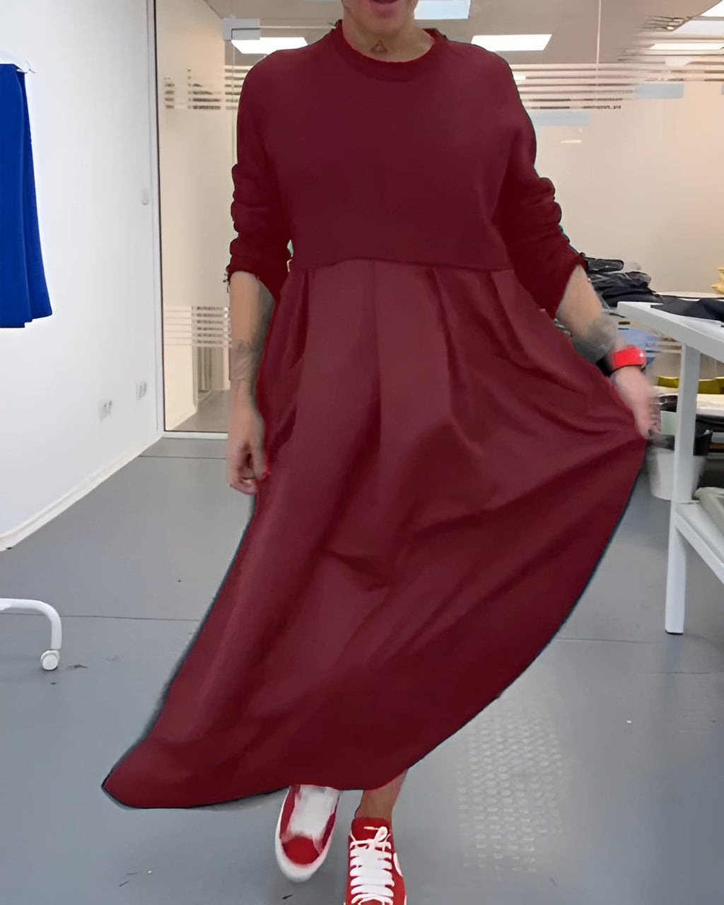 Laluna – Casual plisseret maxikjole