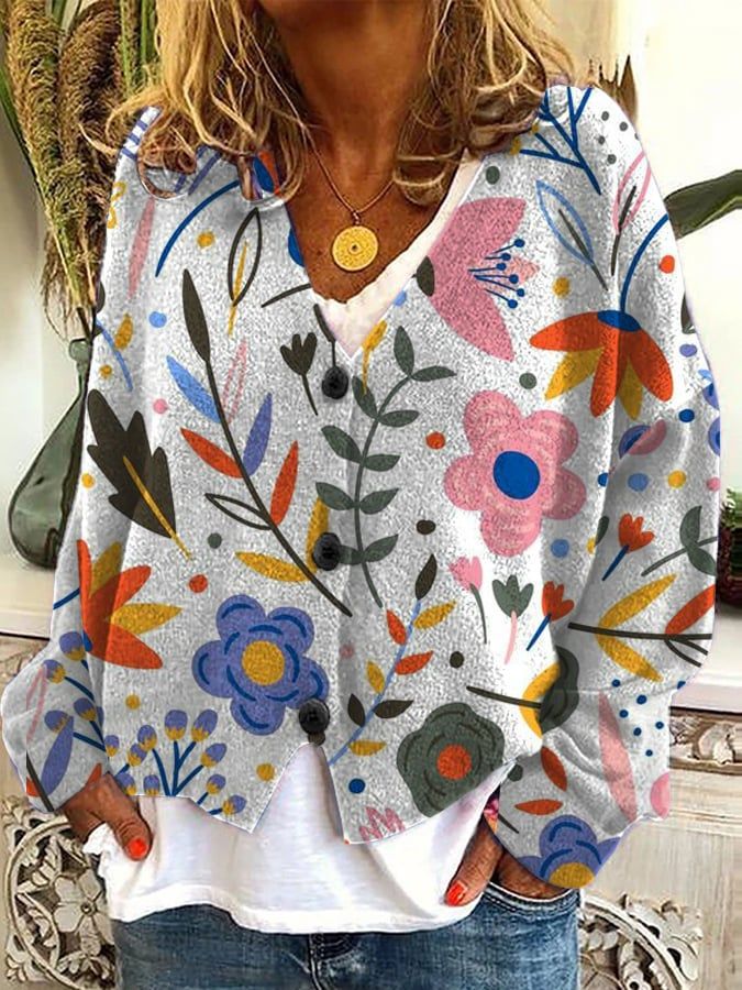 Petal – Blomstret cardigan med broderi