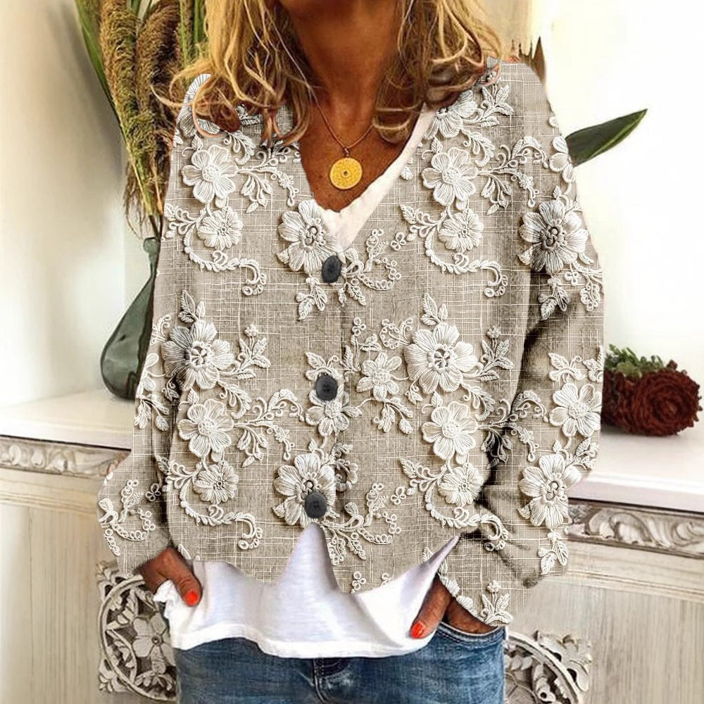 Petal – Blomstret cardigan med broderi