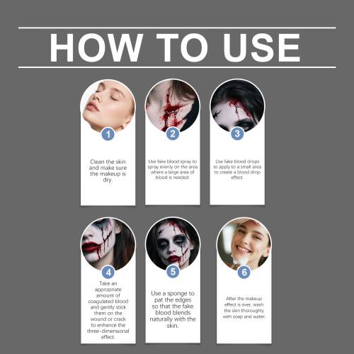 Halloween kunstigt blod makeup-sæt