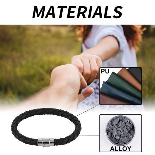 Flettet PU-læder partnerarmbånd