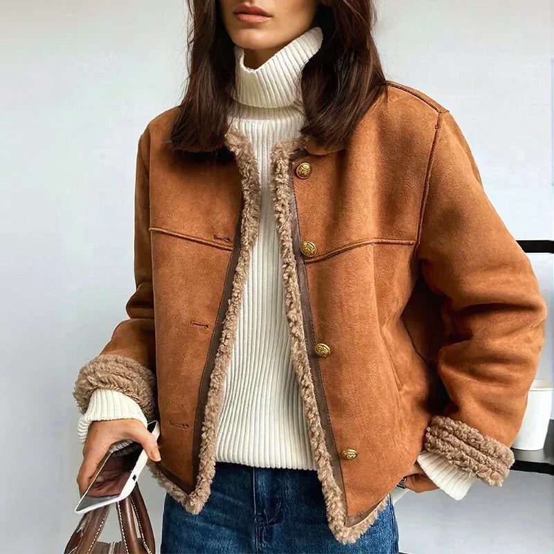 Milou | Stilfuld Jakke med Sherpa-for