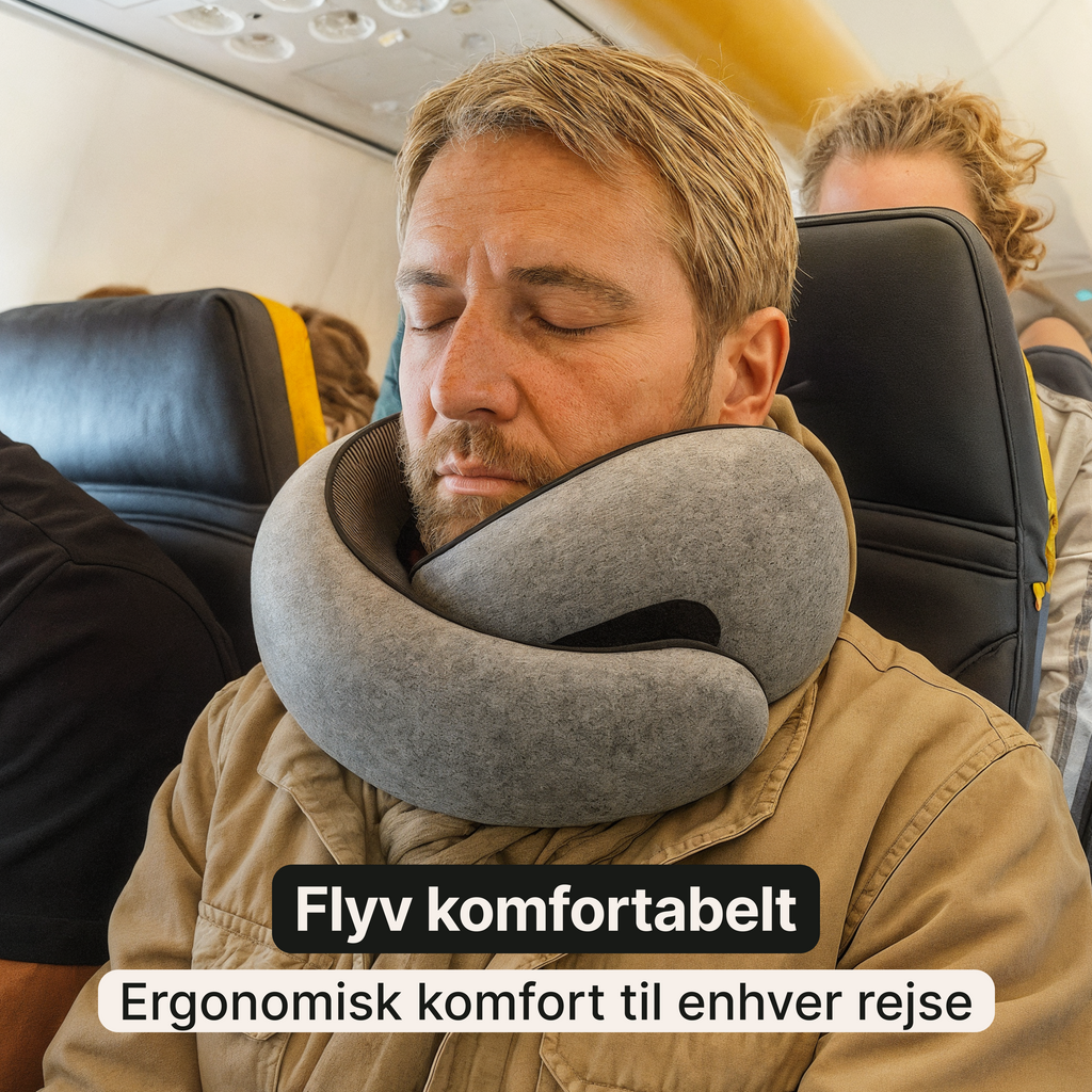 Rejsepude i memoryskum – nakkestøtte til fly og bil