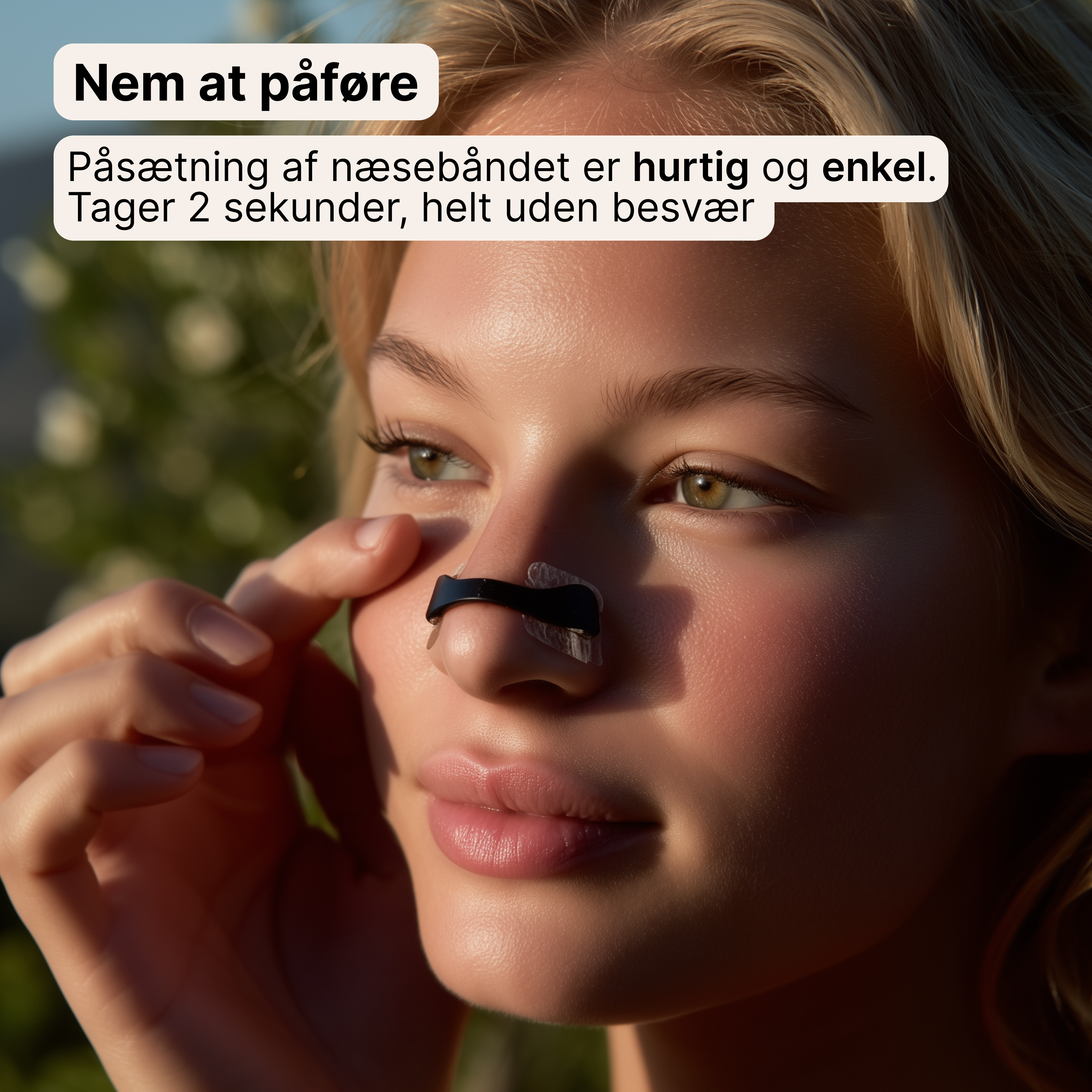 Næsebånd – lindrer næseblokering og snorken