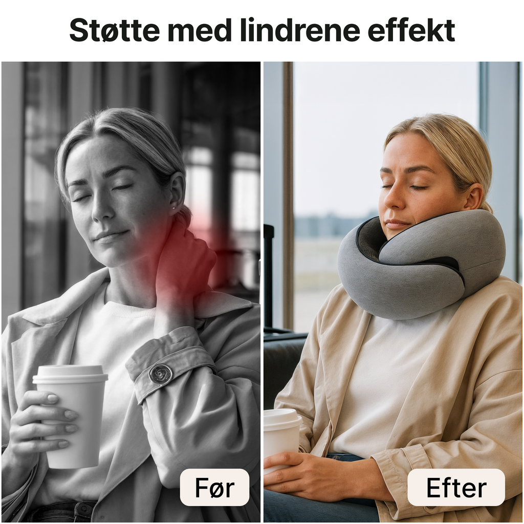 Rejsepude i memoryskum – nakkestøtte til fly og bil