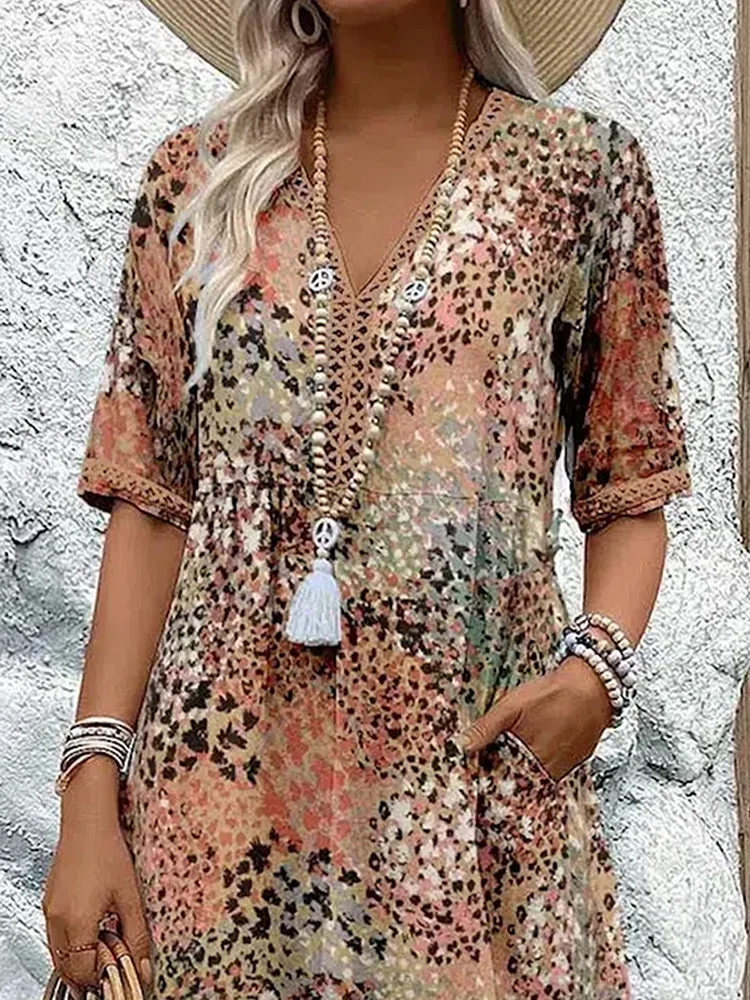 Fatima - Kjole med Blomsterprint