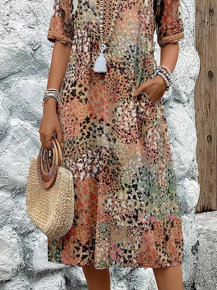 Fatima - Kjole med Blomsterprint