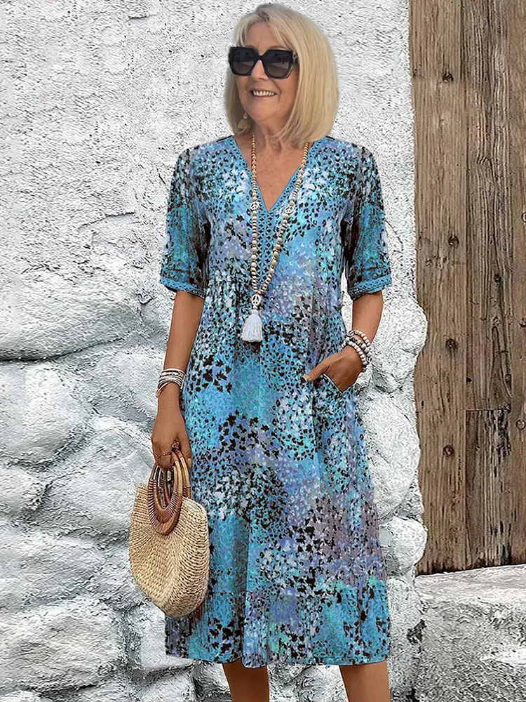 Fatima - Kjole med Blomsterprint
