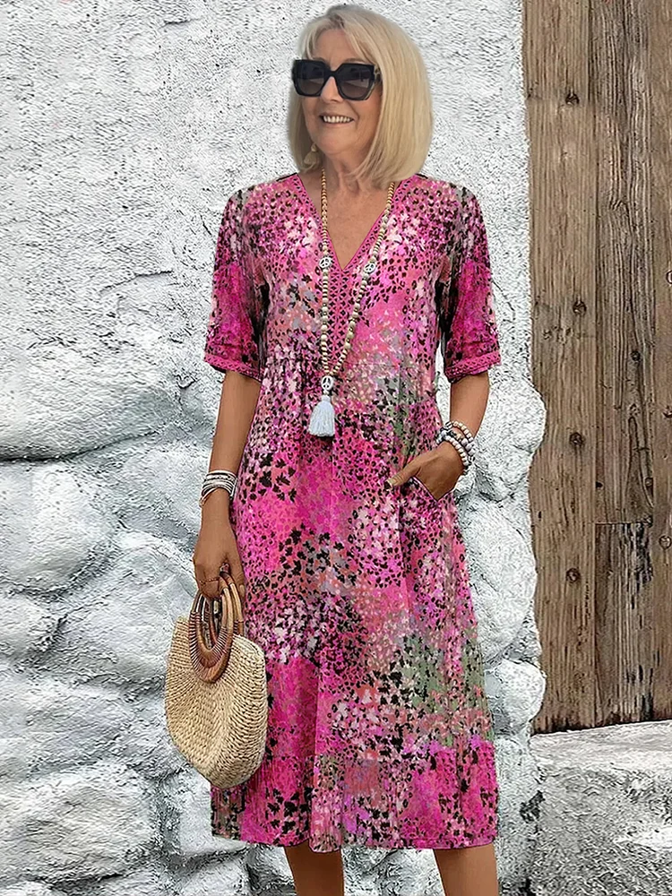 Fatima - Kjole med Blomsterprint