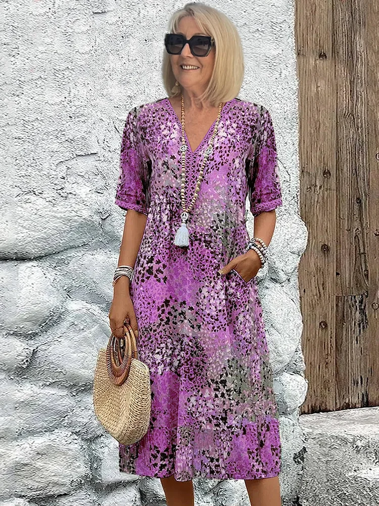 Fatima - Kjole med Blomsterprint