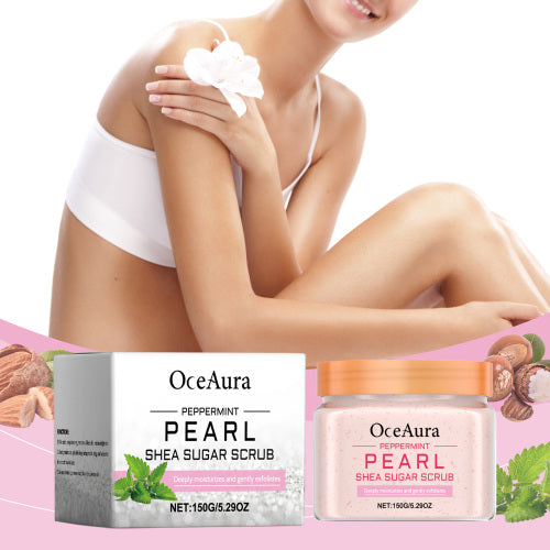 Mynteperle bodyscrub med shea og mandel