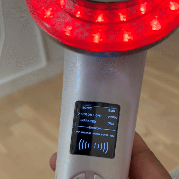 LumiTone 6-i-1 EMS Ansigtsmassageapparat med Rødlysterapi (Inkl. gratis handsker)