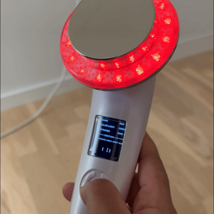 LumiTone 6-i-1 EMS Ansigtsmassageapparat med Rødlysterapi (Inkl. gratis handsker)
