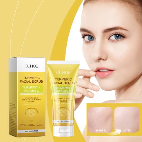 Gurkemeje ansigtsscrub med aloe og valnød