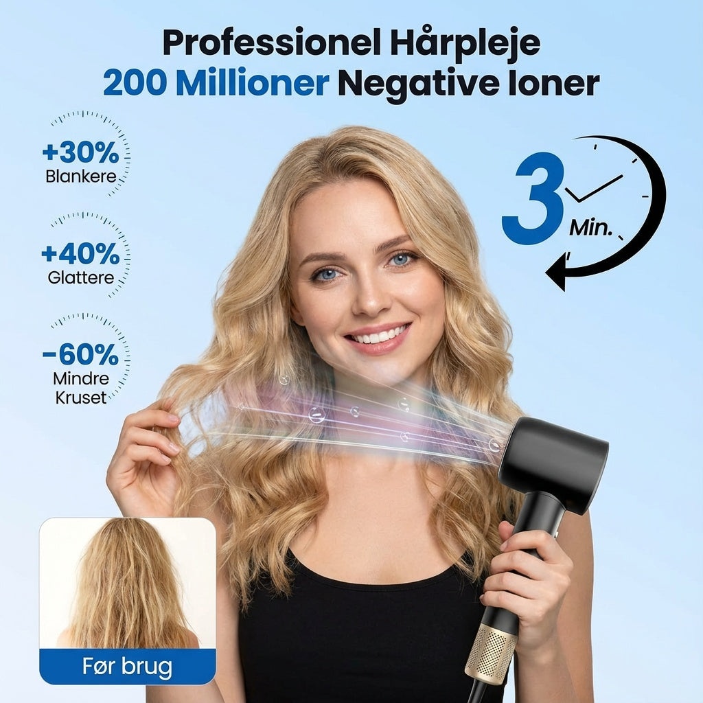 AirDry-Pro - Professionel Hårtørrer med Ion-teknologi